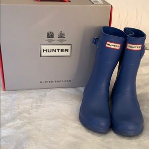 Blue Short Hunter Rain Boots